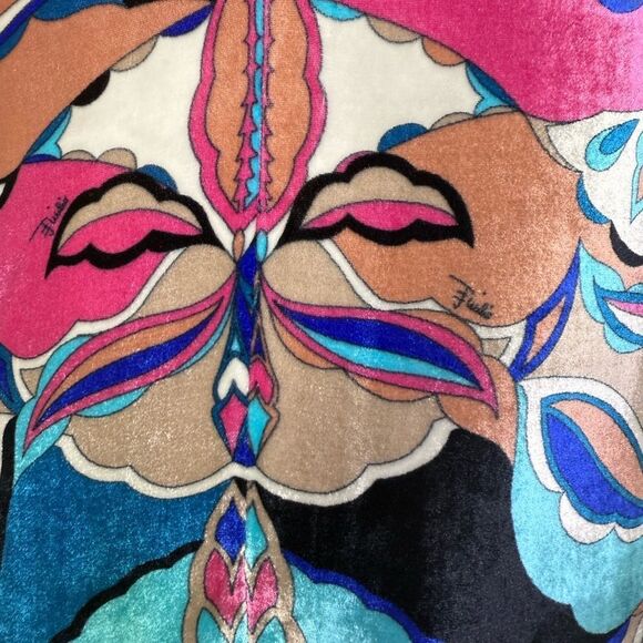 EMILIO PUCCI Multicolored Abstract Print Short Sleeve Shift Mini Dress S… - Picture 11 of 12